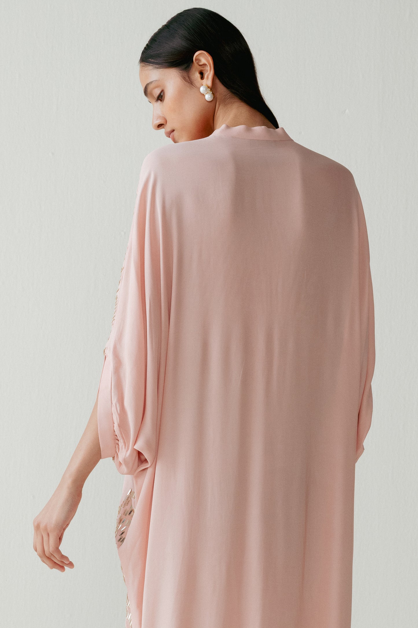 Pink Embellished sequin Kaftan