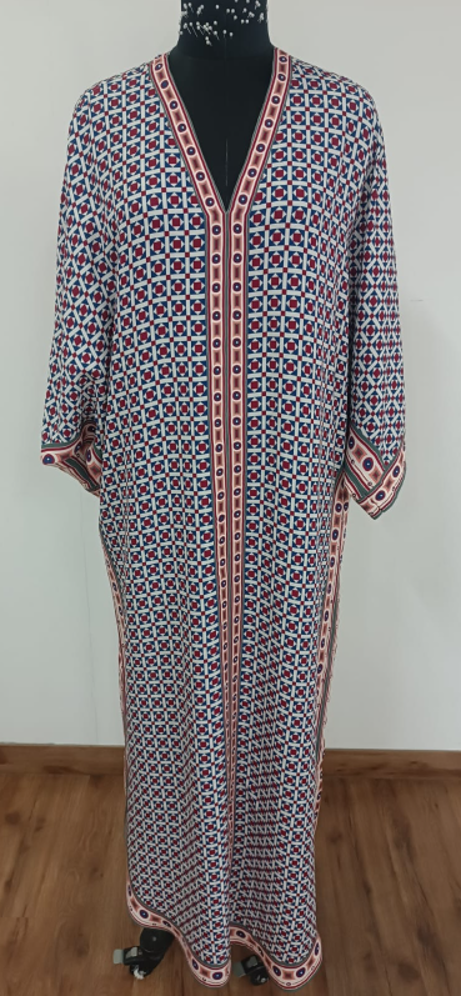 Geometric Kaftan With Moti Work