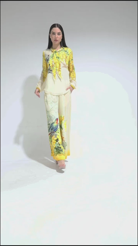 Yellow Bird Printed Cordset